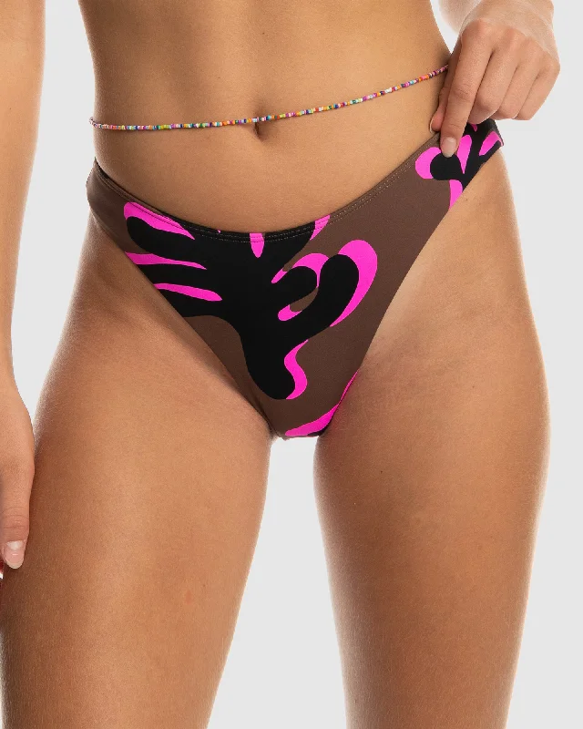 Womens Rowley X Roxy High Leg Cheeky Bikini Bottom Side tie bikini, Adjustable, Comfortable, Trendy