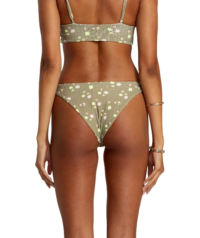 RVCA Women's Decoupage High Leg Bikini Bottom Aloe Sporty bikini bottom, Active, Comfortable, Trendy
