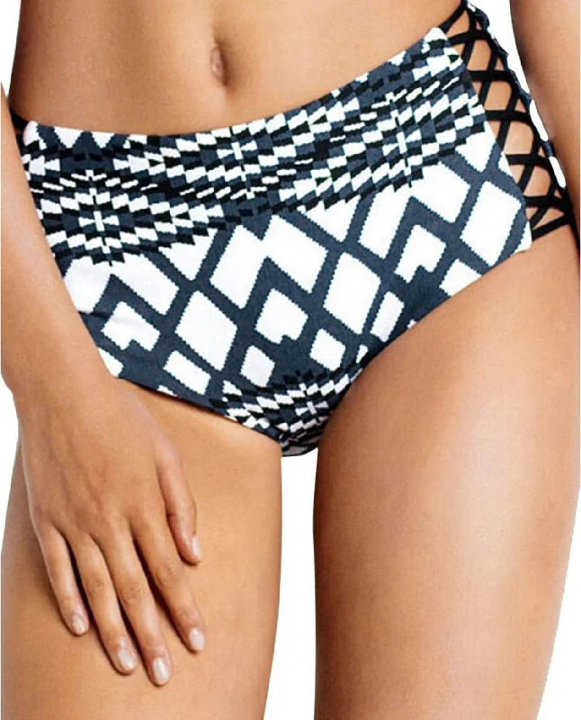 Seafolly Modern Trible High Waist Lattice Bikini Bottom Button-up bikini, Trendy, Sexy, Fashionable