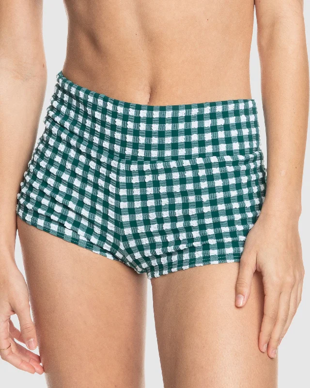 Womens The Plaid Pulse Boyleg Bikini Bottom One-shoulder bikini top, Elegant, Sexy, Stylish