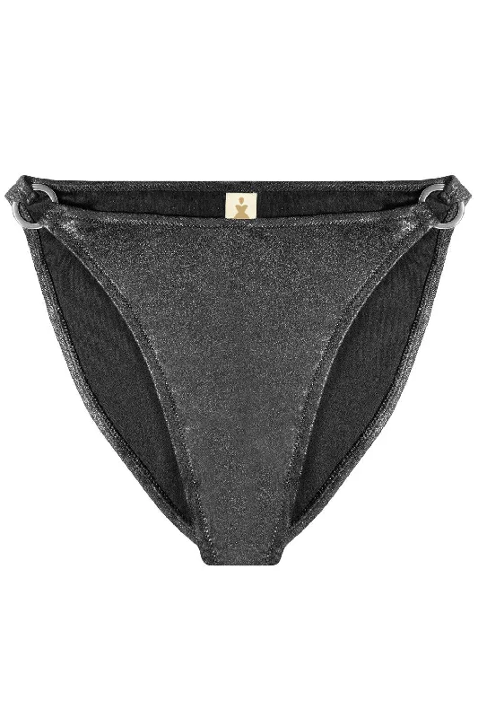 Titaniya Silver Black high waisted bikini bottom Thong bikini, Sexy, Comfortable, Trendy