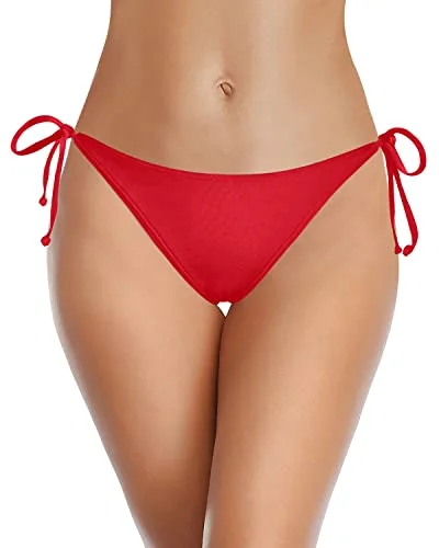 Full Lined Bikini Bottom Tie Side Bikini Bottom Low Rise Bathing Suit Bottom-Red Off-shoulder bikini, Sexy, Elegant, Trendy Full Lined Bikini Bottom Tie Side Bikini Bottom Low Rise Bathing Suit Bottom-Red Off-shoulder bikini, Sexy, Elegant, Trendy